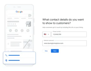 Getting your business on Google: A simple setup guide. 6 contact details for customers 768x602 1