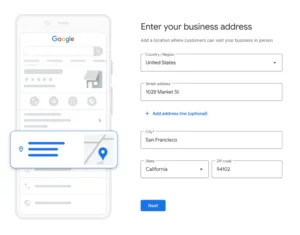Getting your business on Google: A simple setup guide. 5 enter your business address 768x602 1